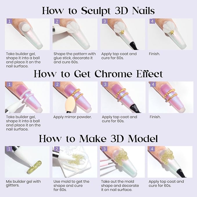 MIZHSE Solid Builder Gel, Non-Sticky White Sculpting Gel for Nails, 3D Nail Art Building Carving Modeling Hard Nail Extension Soak Off U V/LED Salon Home DIY 15g/0.5oz-Velvo Beauty