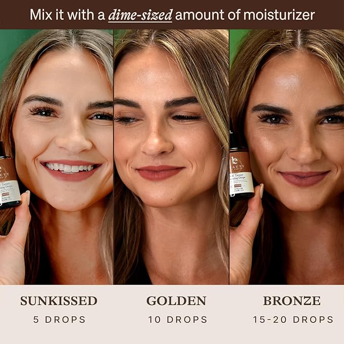 Self Tanning Drops for Face - USA Made with Organic & Natural Ingredients, Ultra Dark Face Tanning Drops to Add to Moisturizer, Self Tanner for Sunless Fake Tan & Natural Glow, Cruelty & Toxin Free-Velvo Beauty