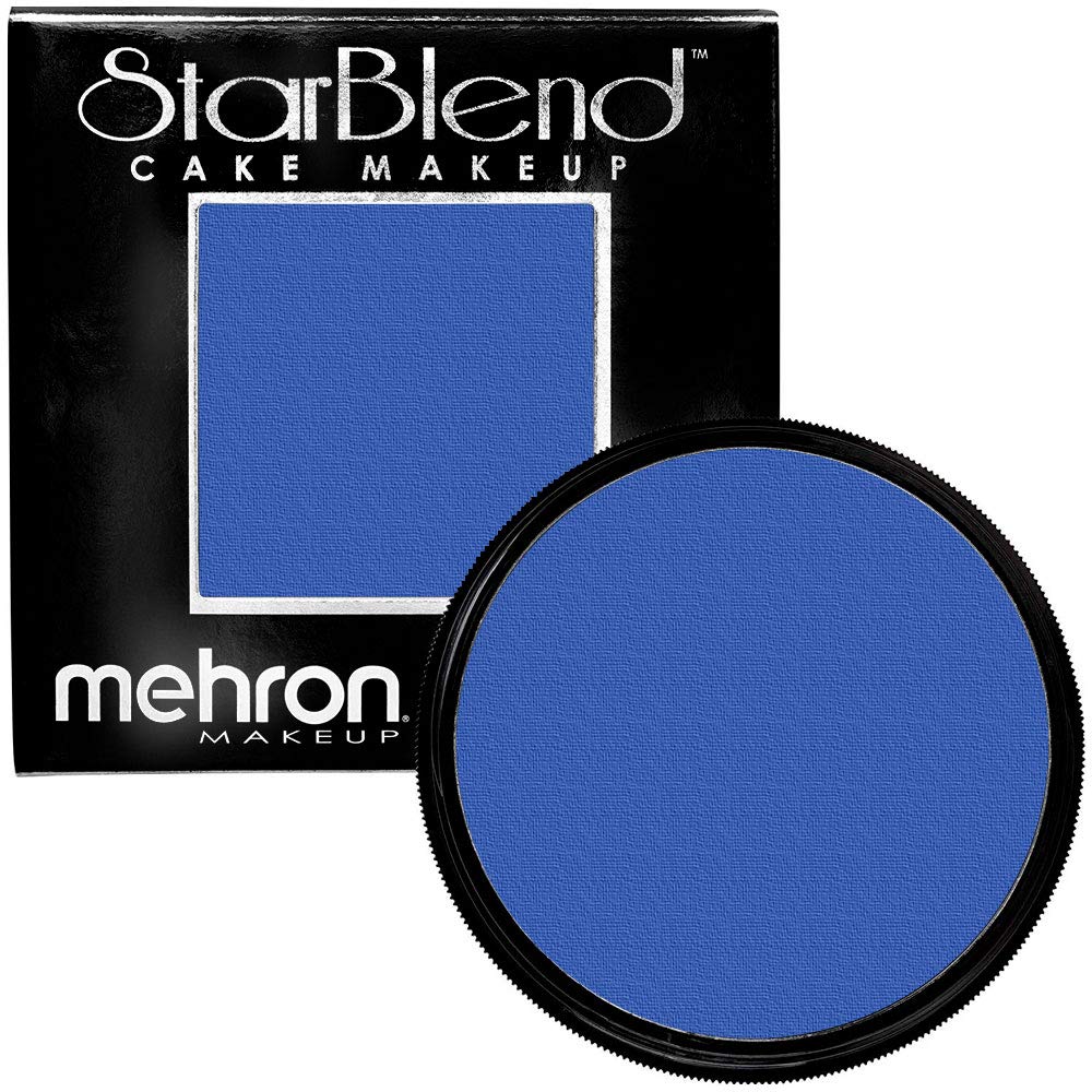 Mehron Makeup StarBlend Cake Makeup | Wet/Dry Pressed Powder | Powder Foundation | Blue Face Paint & Body Paint 2 oz (56g)-Velvo Beauty