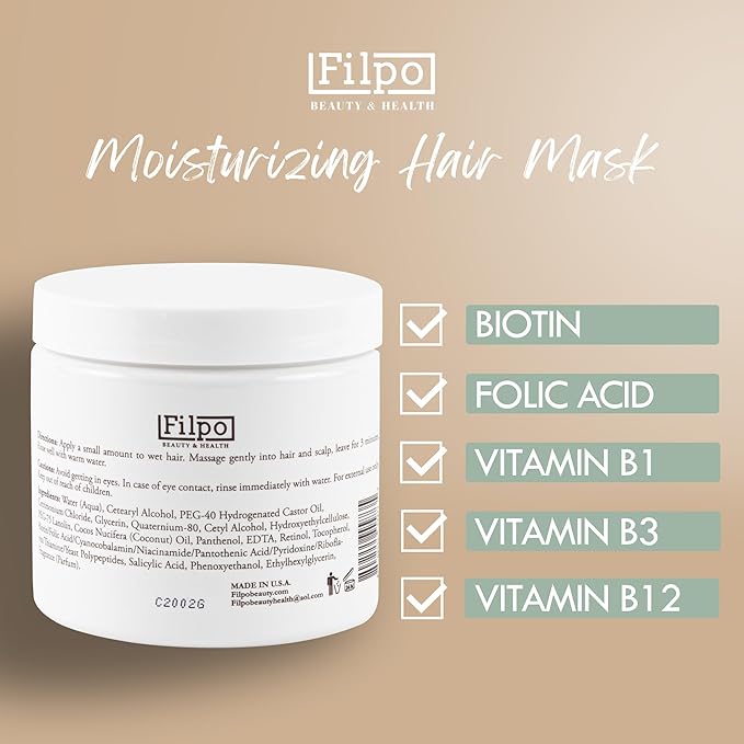 FILPO Coconut Milk Hair Mask - Deep Conditioning with Coconut Oil and Argan Oil for Dry, Damaged, Curly Hair Growth & Sulfate Free Hair Care-Velvo Beauty