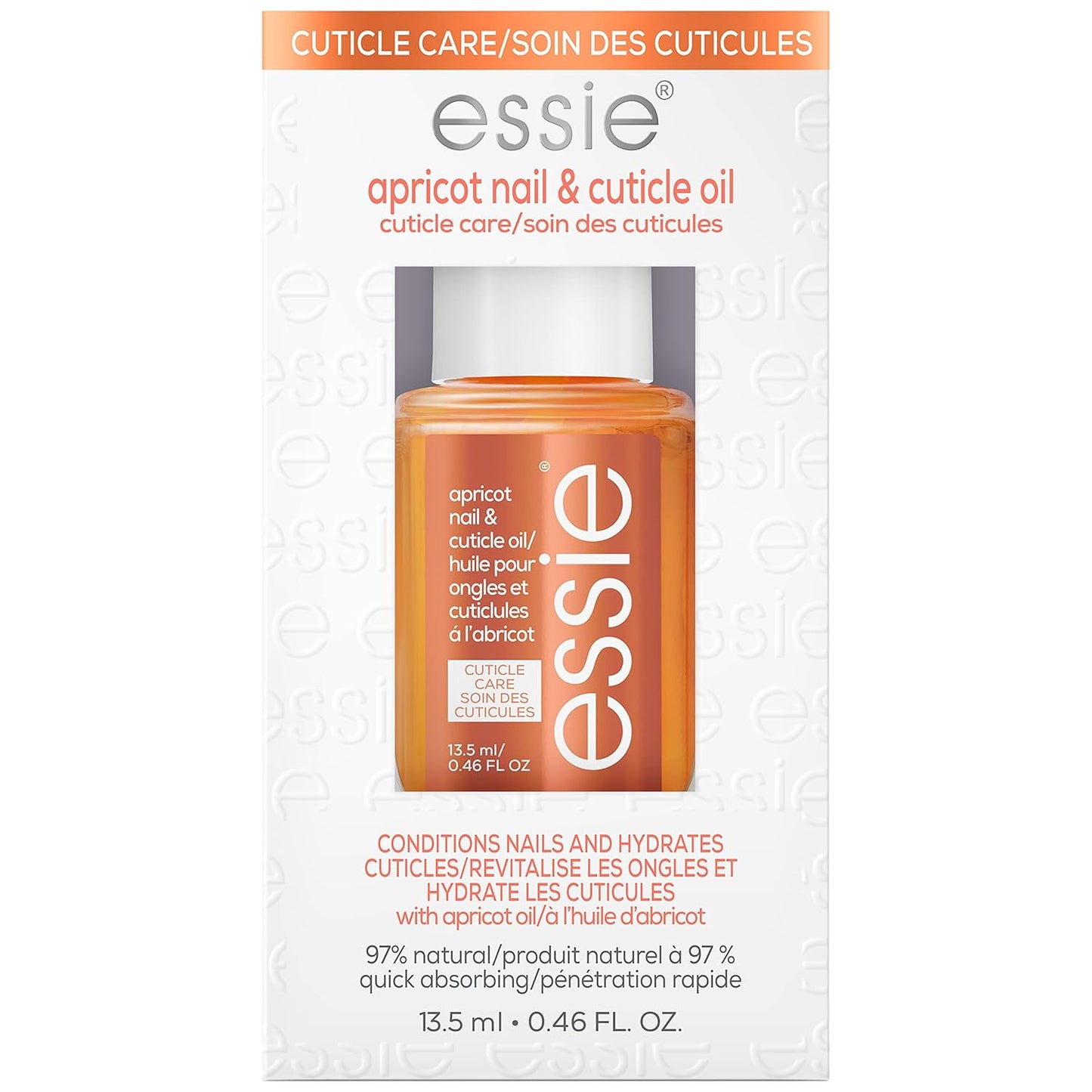 essie Nail Care, 8-Free Vegan, Apricot Nail and Cuticle Oil, softened and nourished cuticles, 0.46 fl oz-Velvo Beauty