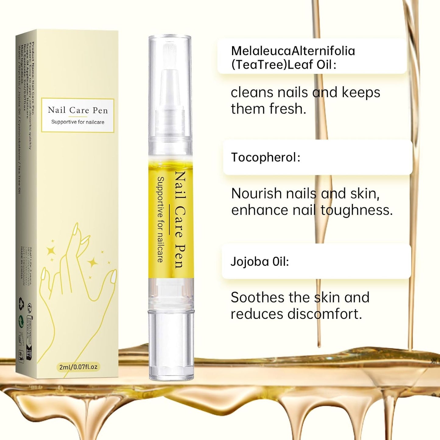 Nail Growth Oil, Rejuvenation Nail Oil Pen, Natural Rejuvenation, Instant Nail Strength, Cuticle Oil for Nails, Nail Strengthener for Moisturize Strengthen Brighten Nails Care (1)-Velvo Beauty