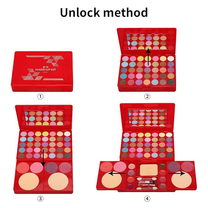 All-in-One Makeup Gift Set Travel Makeup Kit Complete Starter Makeup Bundle Lipgloss Lipstick Concealer Blushes Powder Eyeshadow Palette Cosmetic Palette for Teen Girls & Adults #10-Velvo Beauty
