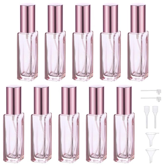 Segbeauty 10ML Refillable Perfume Bottle, 10 Packs Fine Mist Atomizer Sprayer, Empty Glass Spray Bottle Mini Portable Travel Atomizer for Toiletries, Fragrance Scent Pump Dispenser-Velvo Beauty
