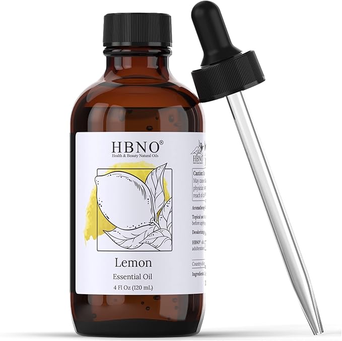 HBNO California Bottled Lemon Essential Oil 4 fl oz (120ml) - Natural & Premium Grade - Lemon Essential Oil for Cleaning-Velvo Beauty