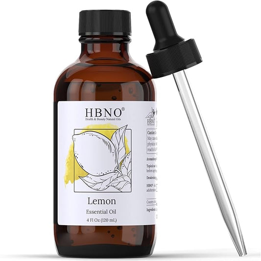 HBNO California Bottled Lemon Essential Oil 4 fl oz (120ml) - Natural & Premium Grade - Lemon Essential Oil for Cleaning-Velvo Beauty