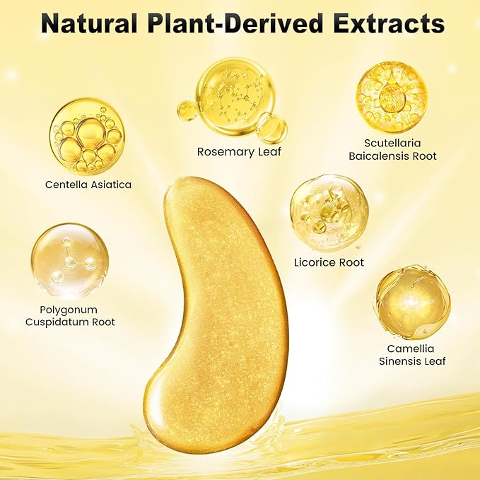 Under Eye Patches (48 Pairs) - 24K Gold Eye Masks Enriched with Abundant Collagen | Diminish Dark Circles and Puffiness | Anti-Aging, Smooth Fine Line, Nourish Skin - Gifts for Women Skin Care-Velvo Beauty