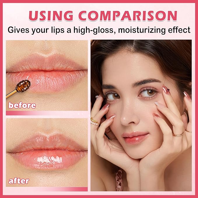 NVLEPTAP 3PCS Bee Lip Balm Honey Pot Honey Lip Balm Strawberry Honey Cherry Lip Sleeping Mask Moisturizing Hydrating Lip Care Products Honey Pot Lip Balm with Stick-Velvo Beauty