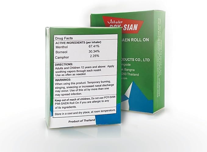 POY-SIAN Thai Pim-Saen Balm Oil 5ml Roll-On (Pack of 3)-Velvo Beauty