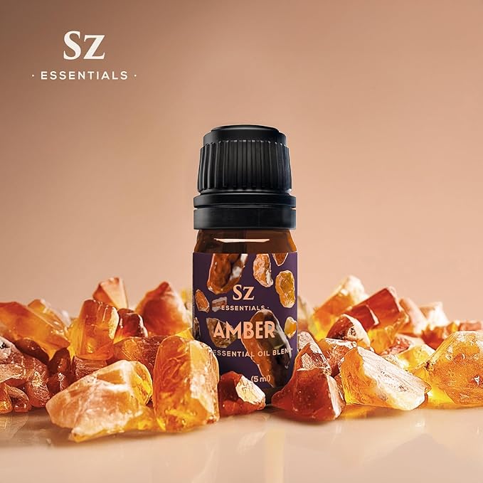 Amber 100% Pure, Essential Undiluted Oil - Extracted from Amber Resin - Rich & Floral Scent, with Smoky Overtones - Therapeutic Grade & Vegan - 0.17oz (5ml)-Velvo Beauty
