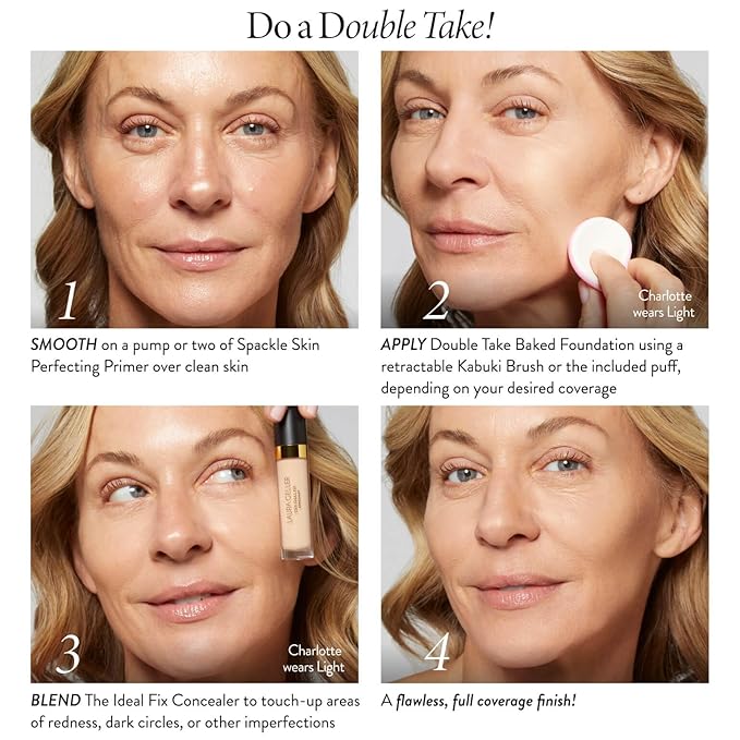 LAURA GELLER NEW YORK Baked Double Take Powder Foundation - Medium - Buildable Medium to Full Coverage - Matte Finish-Velvo Beauty