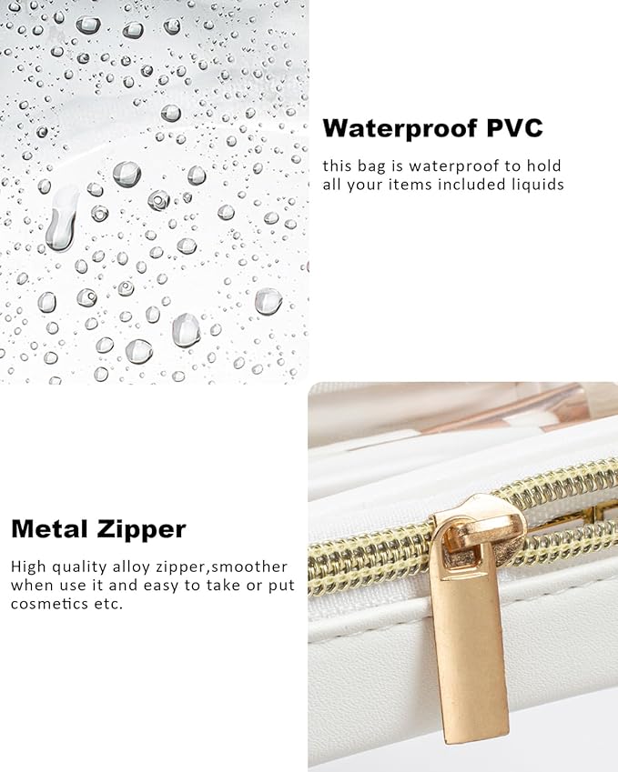 Clear Makeup Bag Small, TSA Approved Portable Toiletry Bag with Zipper Cosmetic Travel Bag Makeup Organizer Case Mini Makeup Pouch for Purse Car Organizer Bag for Women Men-Velvo Beauty