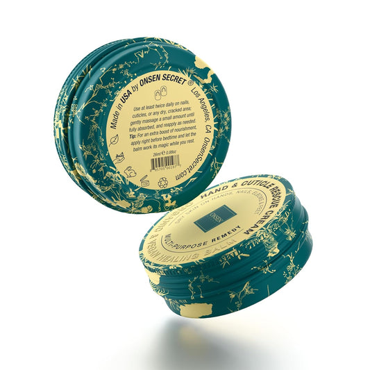 Onsen Hand & Cuticle Rescue Cream | Organic Nail Strengthener & Balm | Dry, Cracked Hands, Elbows & Feet | Shea Butter, Tsubaki & Jojoba Oil | Nail Repair & Growth, Vegan - 1 Pack (0.88 oz)-Velvo Beauty