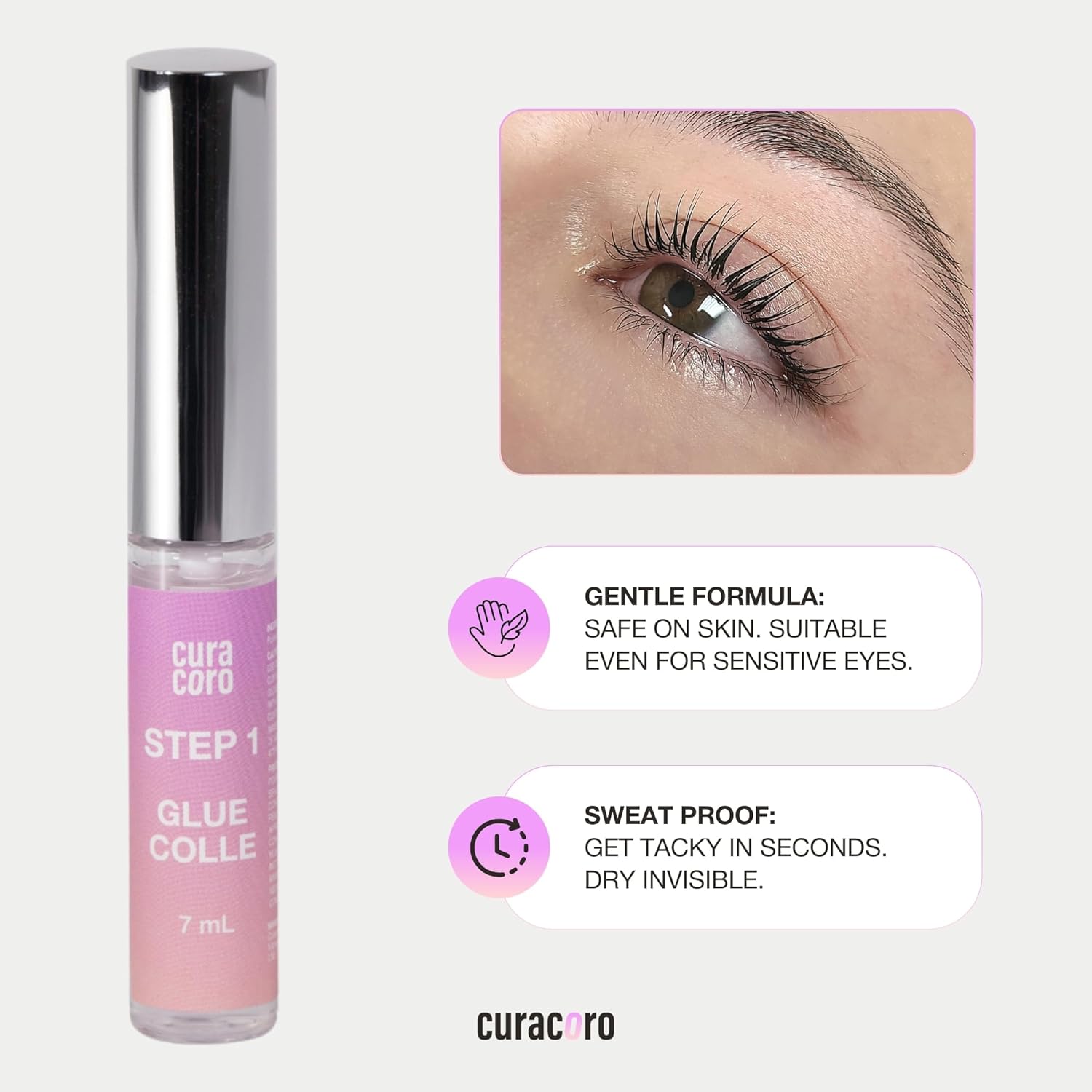 Curacoro Lash Lift Perm Lotion - Professional Eyelash Perm Kit, Semi-Permanent Lash Curling, Nourishing Collagen, Hygiene Safe & Easy to Clean, Professional Use (Step 2)-Velvo Beauty