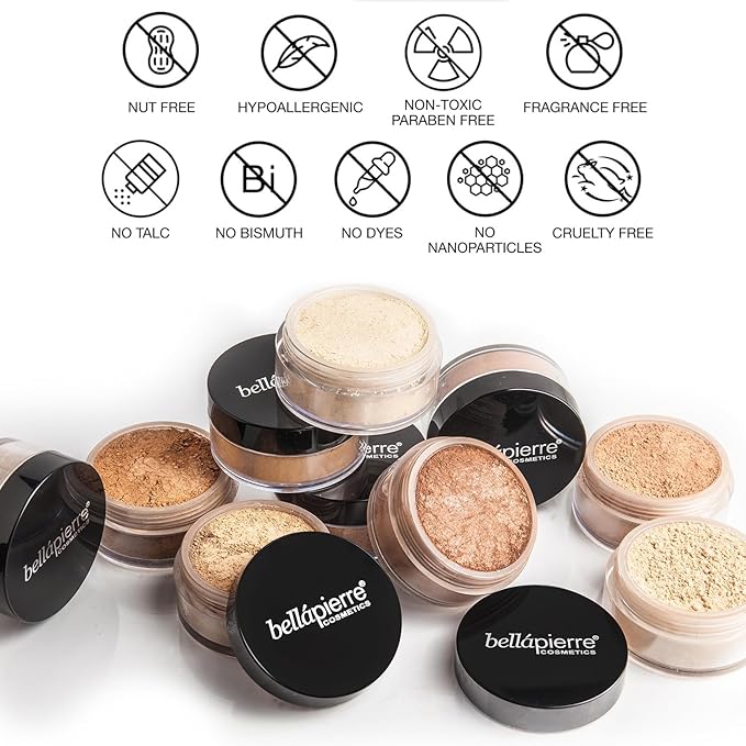 bellapierre Mineral Foundation SPF 15 - Loose Powder Foundation | Vegan & Cruelty Free Natural Makeup | Full Coverage Matte Finish | Hypoallergenic | Oil & Talc Free - 0.32 Oz - Mocha-Velvo Beauty