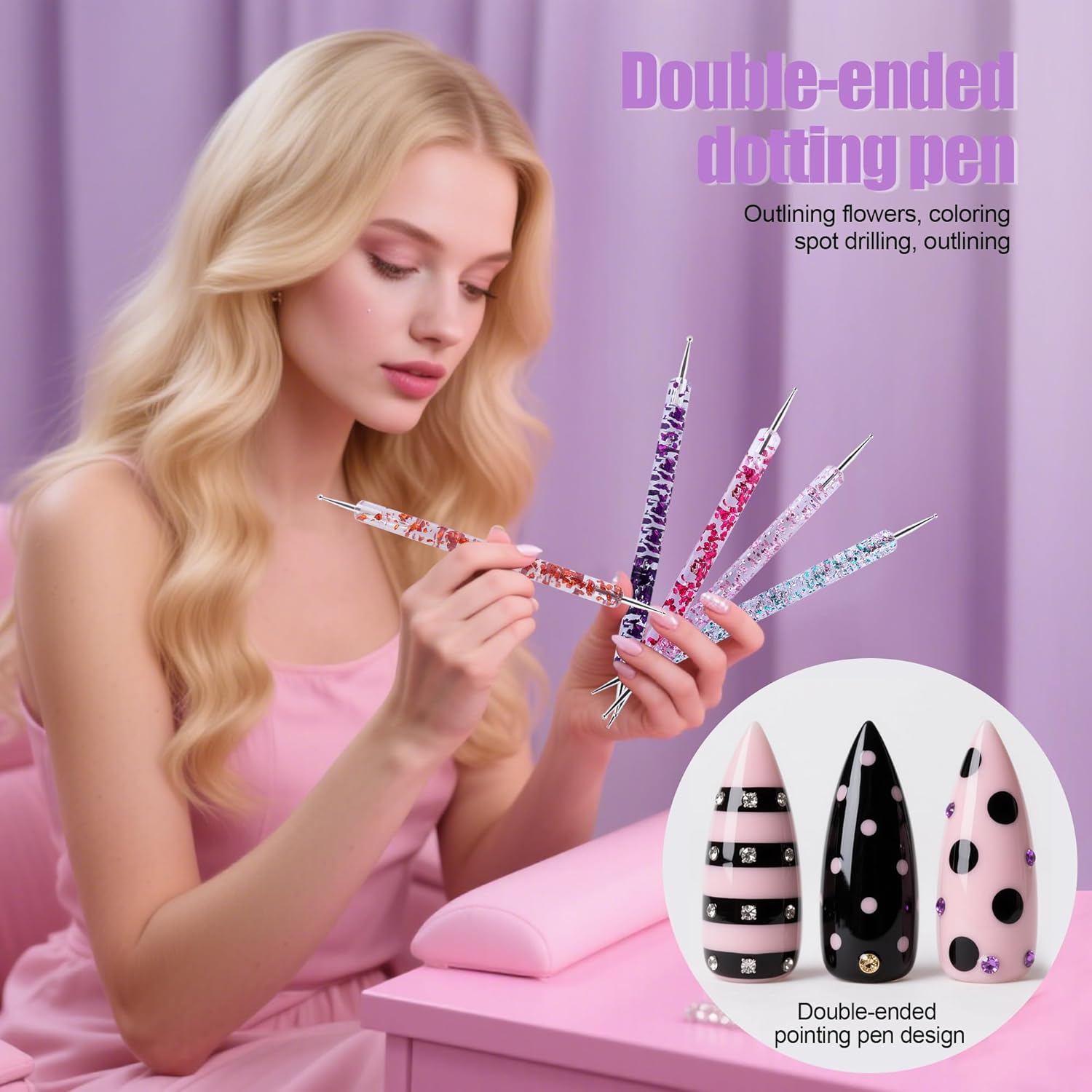 Artdone 28pcs Nail Art Brushes, Nail Art Tool Set, Dotting Tools, Dust Brush,Striping Brushes for Long Lines, Drawing Pen For Gel Polish Design supply-Velvo Beauty