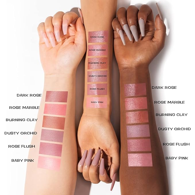 FOCALLURE Cream Blush Makeup,Buildable Blush Stick for Cheeks,Matte and Dewy Finish,Long Wearing,Easy Application,Lightweight Multi Stick,ROSE MARBLE-Velvo Beauty