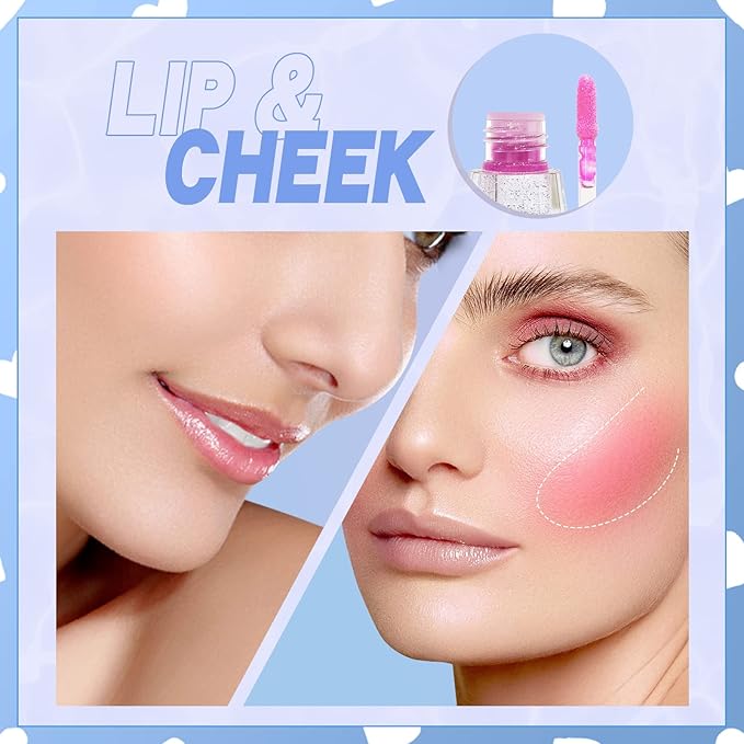 Color Changing Clear Liquid Blush for Cheeks and Lips, Moisturizing Multi-use Rouge Blush Gel, Magic Tinted Balm Waterproof Transparent Cream Liquid Blush, Glossy Shiny Finish Korean Blush Makeup -5ml-Velvo Beauty