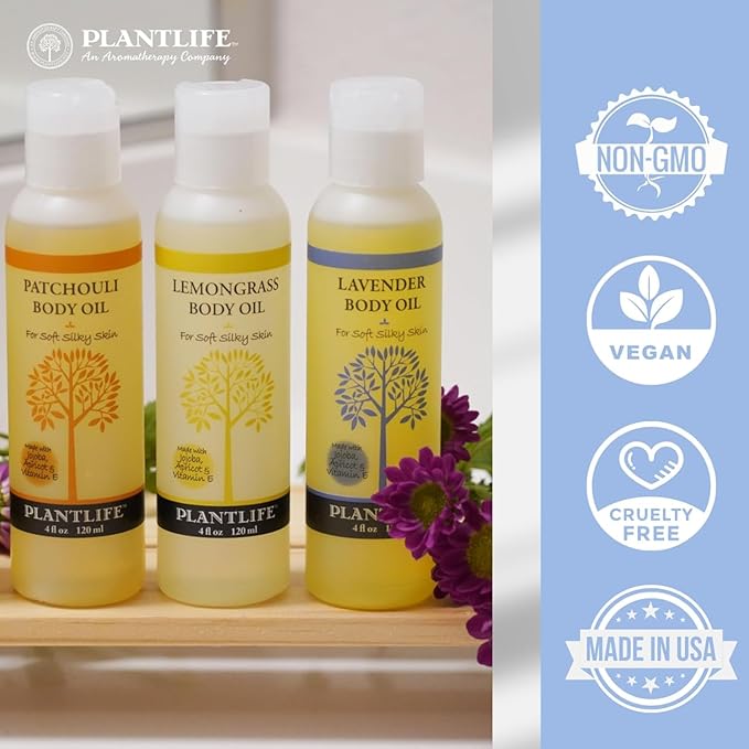 Plantlife Ylang Ylang Body Oil - Moisturizing Natural Body Oil for All Skin Types - Nourishing Dry Skin and Making It Feel Soft and Silky for Women & Men - Bath, Body & Massage Oil - 4oz-Velvo Beauty