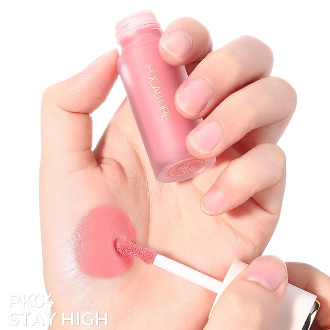 FOCALLURE Silky Cream Liquid Blush,Leaving a Matte Dewy Makeup Look,Easy to Apply and Create a Natural Flush,Long Lasting and Lightweight Cheek Blush Face Makeup,STAY HIGH-Velvo Beauty