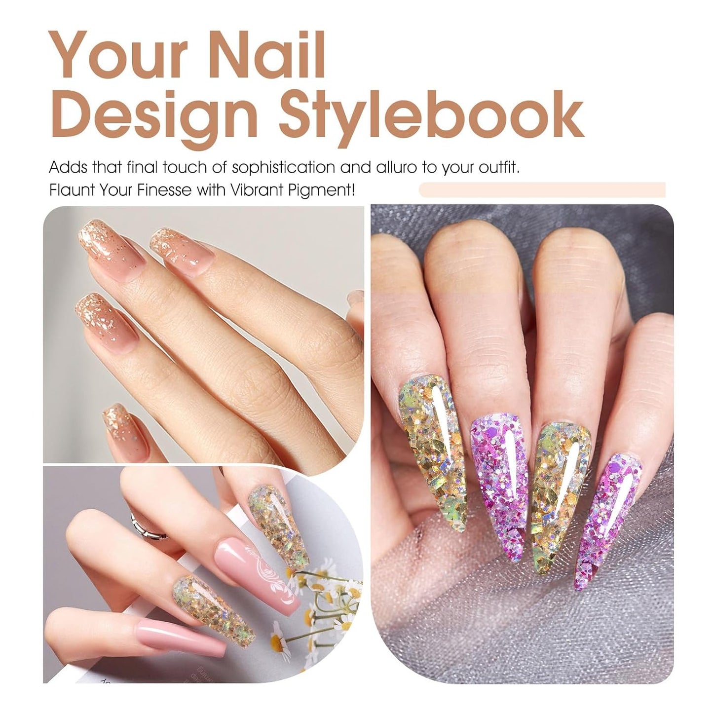 CANNI Glitter Gel Nail Polish – 9ML Broken Gold Prism Flash Gel Polish, Holographic Gold, Soak Off UV LED Nail Art Salon & DIY Manicure at Home-Velvo Beauty