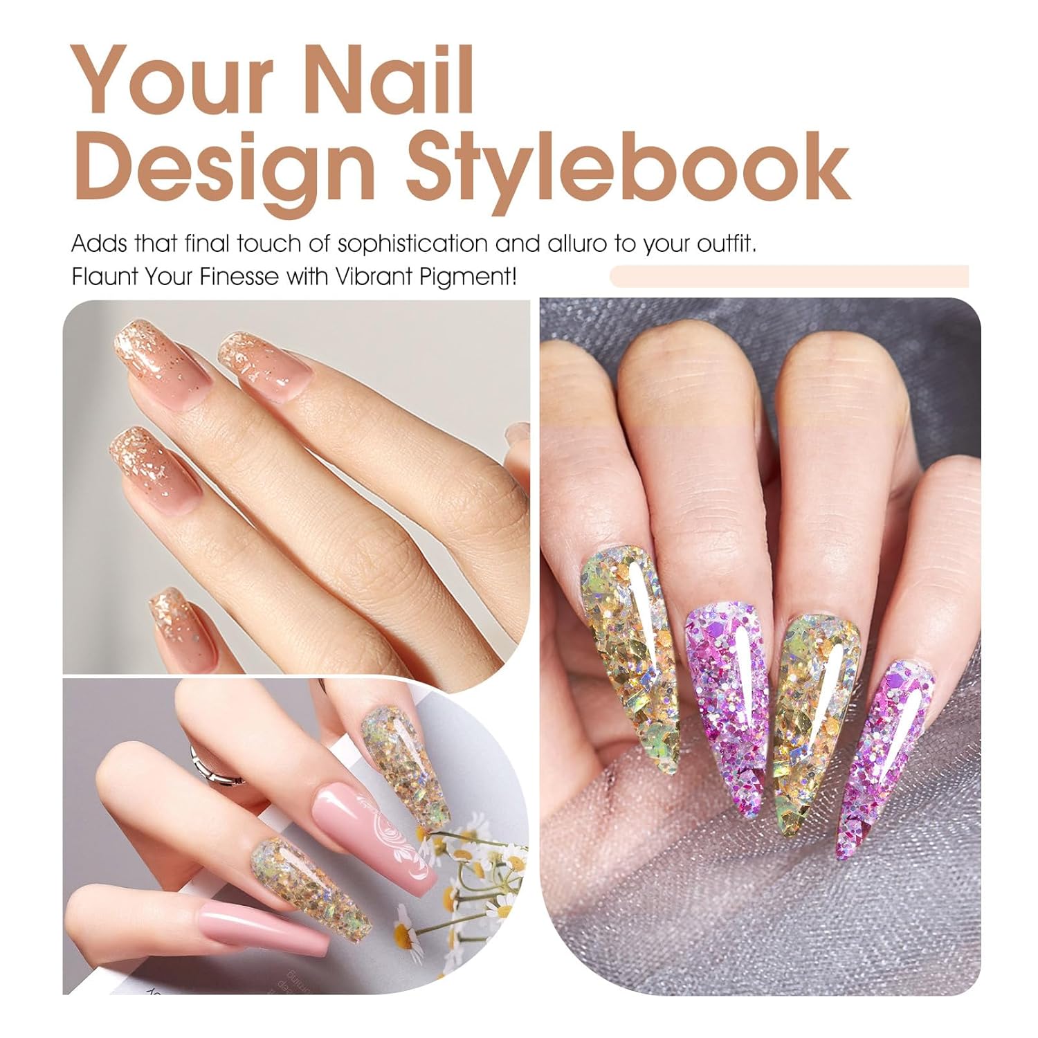 CANNI Glitter Gel Nail Polish – 9ML Broken Gold Prism Flash Gel Polish, Holographic Gold, Soak Off UV LED Nail Art Salon & DIY Manicure at Home-Velvo Beauty