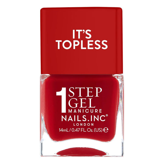 Nails Inc It's Topless Gel-Like Nail Polish, 4-in-1 Base Coat, Treatment, Color & Top Coat, Long Lasting, Strong, Chip Free Nails, Glossy Salon Quality Manicure, Air Dry, Kendall, 0.47 Fl Oz-Velvo Beauty