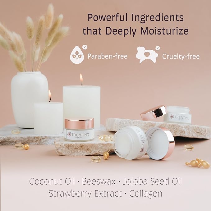 Restore & Plump Coconut Lip Balm – Lip Hydration with Collagen Peptide & Shea Butter & Vitamin E – Lip Plumper/Mask - Lip Repair for Dry Cracked Lips-Velvo Beauty