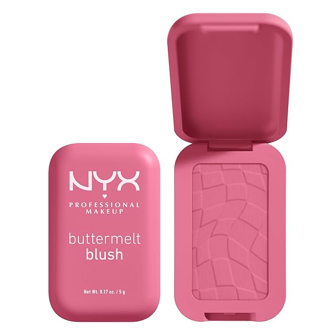 NYX PROFESSIONAL MAKEUP Buttermelt Powder Blush, Fade and Transfer-Resistant Blush, Up to 12HR Make Up Wear, Vegan Formula - For The Butta-Velvo Beauty