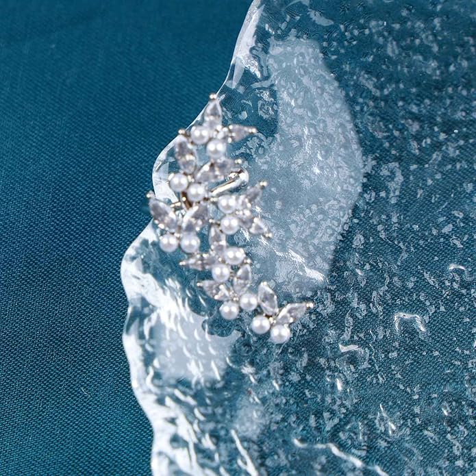 Vintage Crystal Pearl Ear Cuff Earrings Rhinestone Butterfly Cuff Wrap Earrings Cz Butterfly Ear Climber Cuff Earrings Silver Pearl Cz Non Piercing Earring Jewelry for Women(Left)-Velvo Beauty