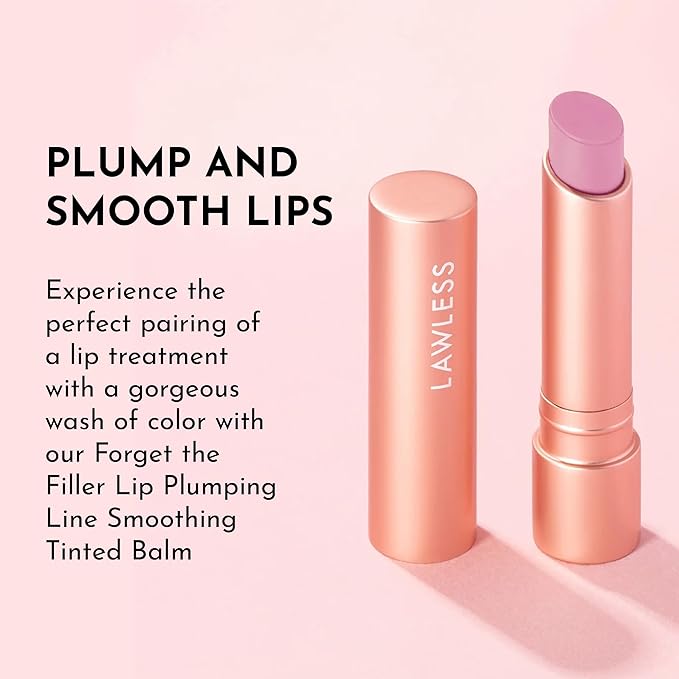 LAWLESS Forget the Filler Lip Plumping Line Smoothing Tinted Balm, Cupid, Pink, 0.09 Ounce-Velvo Beauty