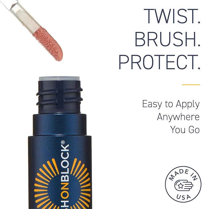 Brush On Block Sun Shine Protective Lip Oil SPF 30, Mineral Protection from UVA/UVB & Blue Light, Hydrating, Cruelty-Free, Gluten-Free, & Vegan, Coral-Velvo Beauty
