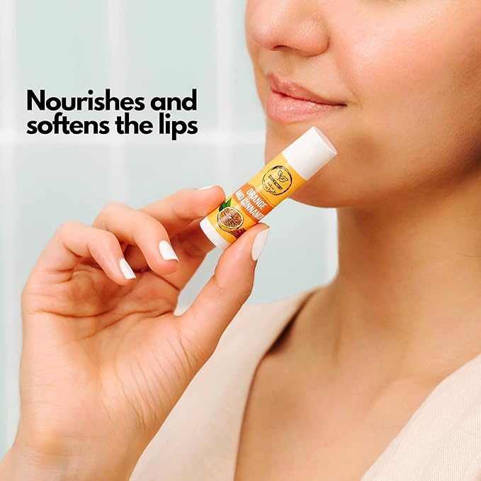 SoapFactory Natural Lip Balm for Dry cracked Lips with Orange and Cinnamon, Vegan, Organic Certified, Lip Care with Carnauba Wax for Women and Men, 0.17 ounce-Velvo Beauty