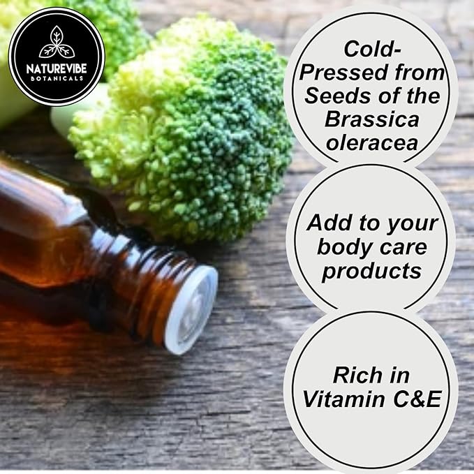 Naturevibe Botanicals Broccoli Oil 32 Ounces | 100% Pure and Natural | Great for Skin Care and Hair Care-Velvo Beauty