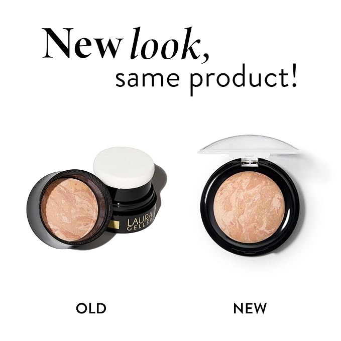 LAURA GELLER NEW YORK Award-Winning Baked Balance-n-Brighten To Go Travel Size Color Correcting Powder Foundation - Porcelain - Buildable Light to Medium Coverage - Demi-Matte Natural-Velvo Beauty