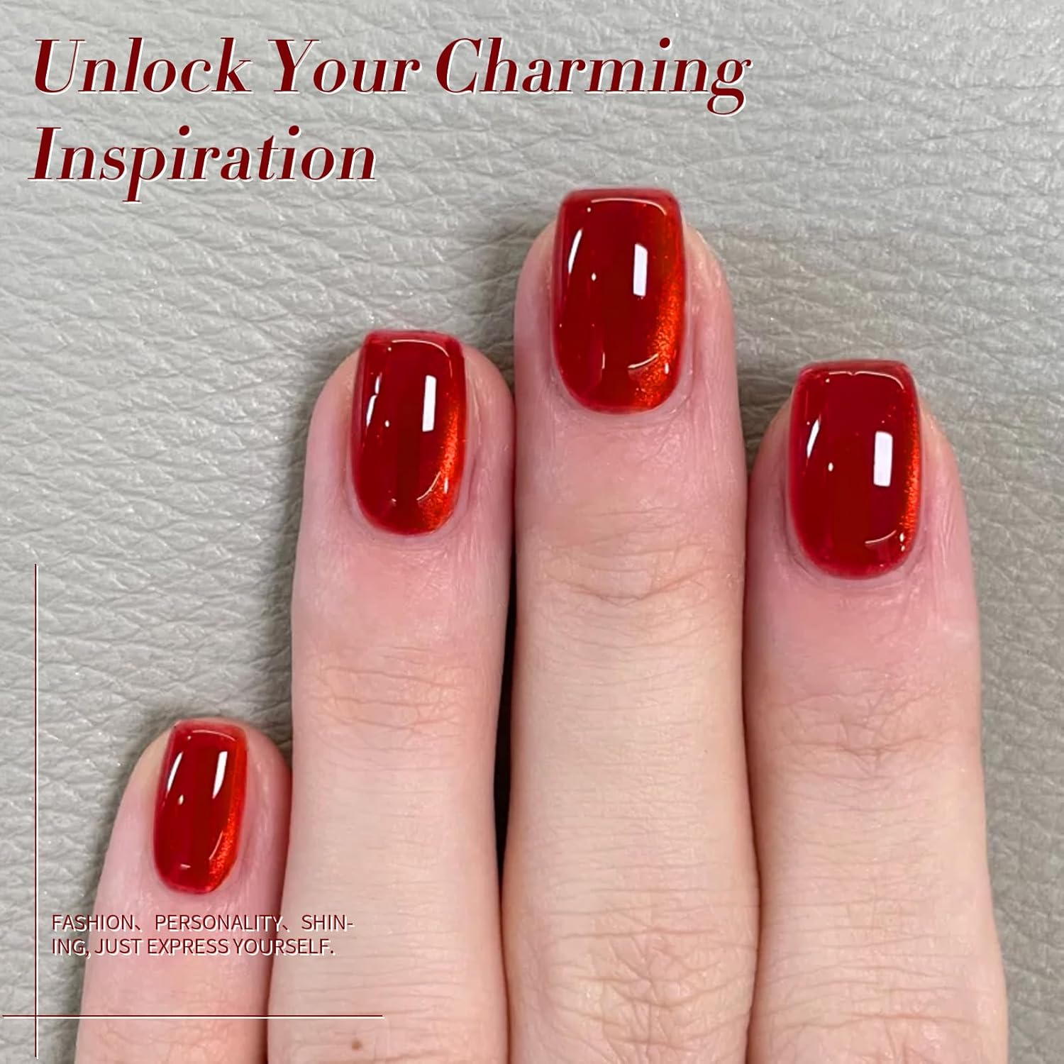 Born Pretty Cat Magnetic Eye Gel Nail Polish,Red Jelly Glass Magnetic Gel Polish, Artisan Glitter Soak Off Nail Art Salon Manicure Home Gift 15ml-Velvo Beauty