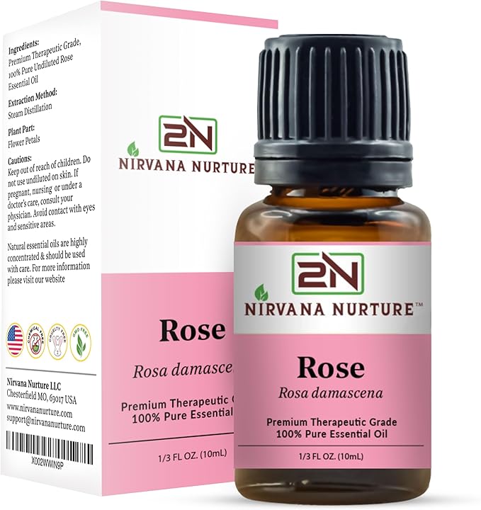 Rose Essential Oil 100% Pure Premium Therapeutic Grade, Undiluted - Aromatherapy Diffuser for Calm and Relaxation, Skin Care, Hair Care-Velvo Beauty