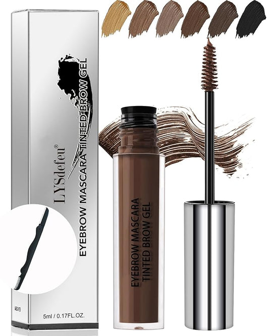 Waterproof Tinted Brow Gel-Long Lasting SmudgeProof Liquid Eyebrow Makeup,Eyebrow Mascara Tinted Brow Glue,Brow Filler Tint,Volumizing Enhance Brow Mascara,With Brow Razor Brush for Women-04Dark Brown-Velvo Beauty
