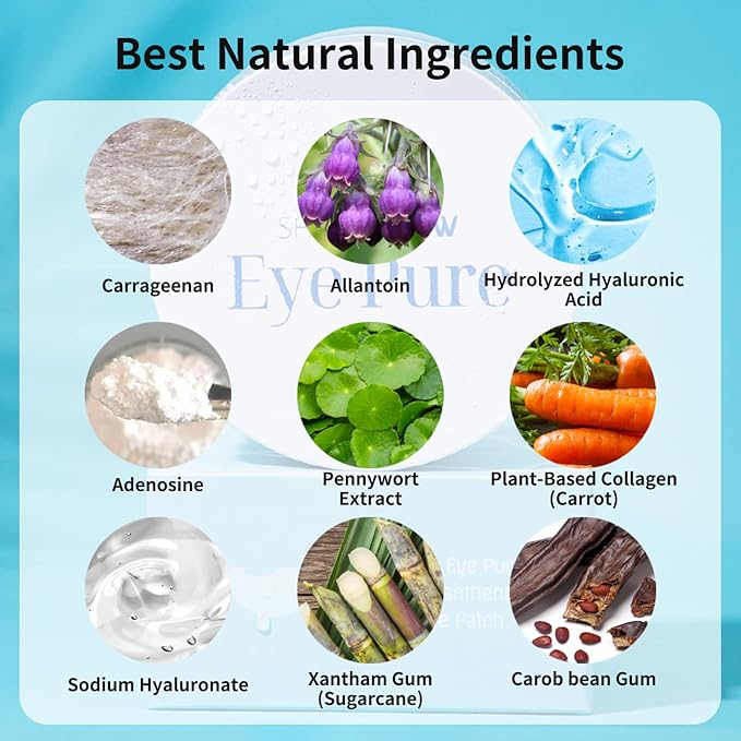 Hyaluronic Panthenol Under Eye Patches Vegan Firming Eye Gel Mask for Wrinkle, Puffy Eye, Dark Circle Treatment 30 Pairs-Velvo Beauty