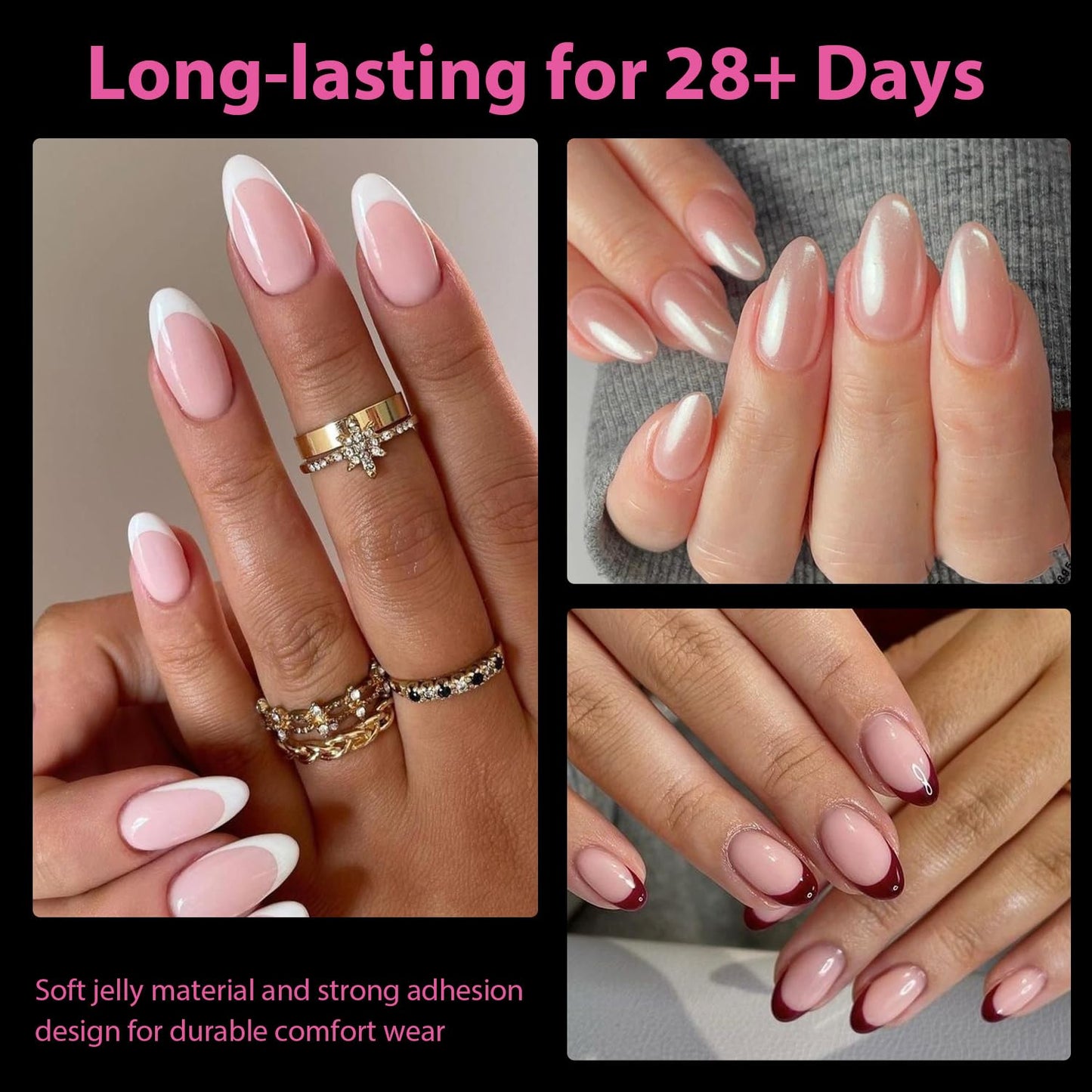 UNA GELLA Oval Fake Nails Pre-shape 504pcs Almond Gel Nail Tips Round Almond Press on Nails for Full Cover Acrylic Round Oval Full Nails False Nails 12 Sizes False Soft Gel Tips-Velvo Beauty