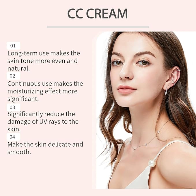 Cc Cream For Older Women,CC Cream Skin Tone Adjusting for Mature Skin, Anti-Aging Sunscreen Foundatio with Moisturizer, Full Coverage, Lightweight-Velvo Beauty