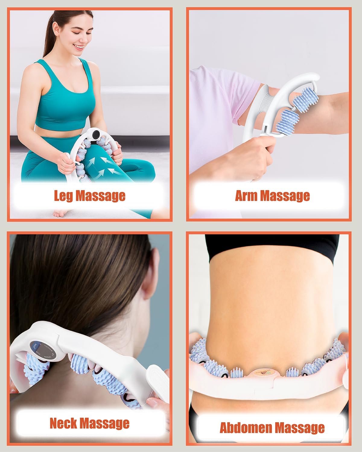 Anti Cellulite Roller & Lymphatic Drainage Massager | Fascia Blaster for Contoured & Smoother Skin | Tool for Sore Arms, Legs, Stomach & Buttocks (Blue)-Velvo Beauty