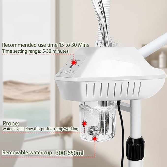 Professional Facial Steamer for Deep Hydration,2in1 Ozone Face Steamer with 5X Magnifying Lamp,Suitable for Home Use or Beauty Spa Deep Cleansing and Hydration-Velvo Beauty