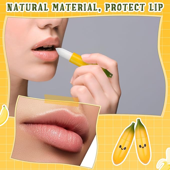 50 Pcs Employee Appreciation Gifts Bulk Banana Lip Balms Staff Appreciation Gift Bulk Lip Balm Gift Set Thank You Gift Lip Care Cream for Coworker Teacher Nurse Women Friend Baby Shower Favors-Velvo Beauty