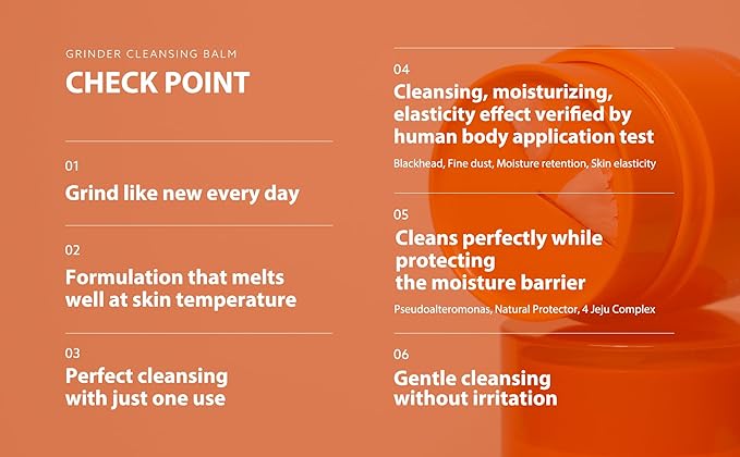 Grinder Cleansing Balm Korean Makeup Remover Hydrating Facial Wash for All Skin Types Sorbet texture 1.76 Ounce (Pack of 1)-Velvo Beauty