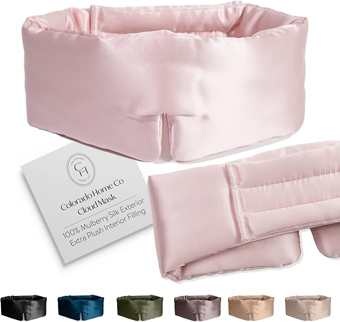 SUNDAYSILKS™ | Adjustable Silk Sleep Mask for Side Sleeper | Cloud-Like Comfort, Weighted for Deep Sleep | Soft Sleep Face Mask for Women & Men, Full Blackout, Cooling Silk Eye Mask for Sleeping-Velvo Beauty