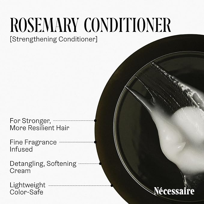 Nécessaire Rosemary Conditioner | Multi-Protien Strengthening Conditioner For Thinning Hair. For Women + Men. Good For All Hair Types/Textures. Free Of Sulfates. Color-Safe. 250 ml / 8.4 oz-Velvo Beauty