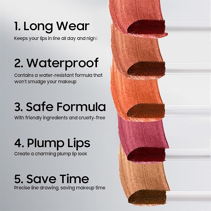 Lip Liner Stain Peel off - Waterproof & Long Lasting Peel Lip Stain Non-Stick Cup, Enhancing Complexion & Nourishing for All Skin Types, Create A Natural Lip Color (Nude, 1 Count)-Velvo Beauty