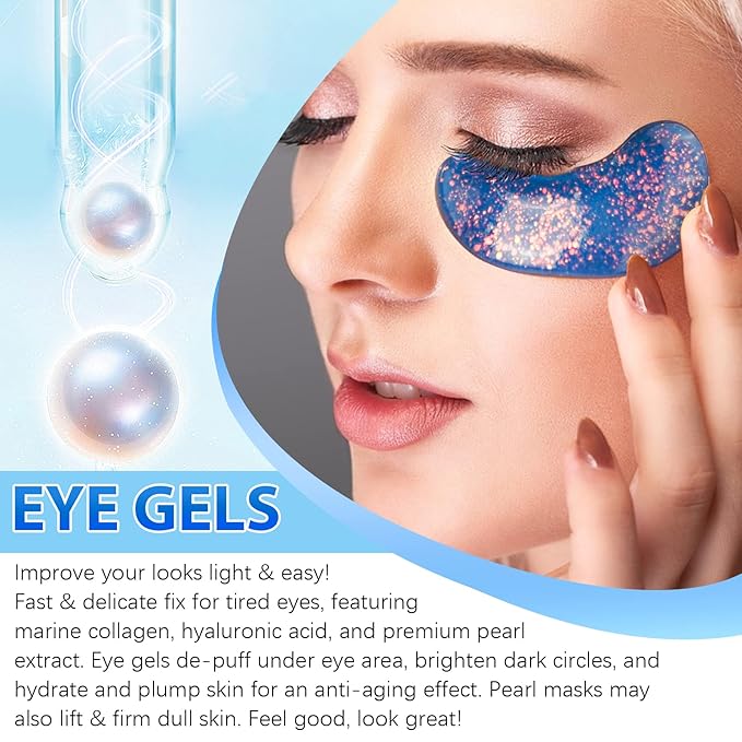Under Eye Patches(12 Pairs), 6 Color Marine Collagen Eye Mask for Puffy Eyes, Dark Circles, Eye Bags, Wrinkles, Fine Lines.-Velvo Beauty