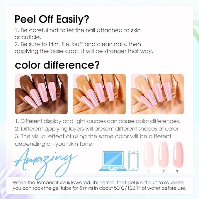 ROSALIND Poly Nail Gel Kit -12 Colors + Nail Art Accessories Kit Summer Neon Poly Nails Gel Kit Starter Kit With Slip Solution Pro Bright Colors Nail Extensions Gel Set with Mini UV Lamp-Velvo Beauty